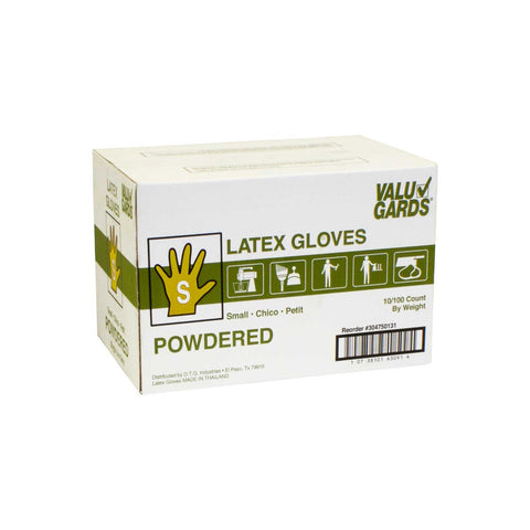 Valugards Latex Disposable Gloves, 100 per pack -- 10 packs per case