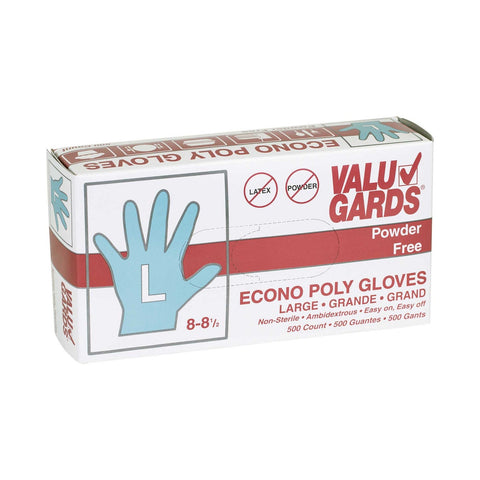 Handgards Value Line Large Poly EMB Glove - 500 per pack -- 4 packs per case.