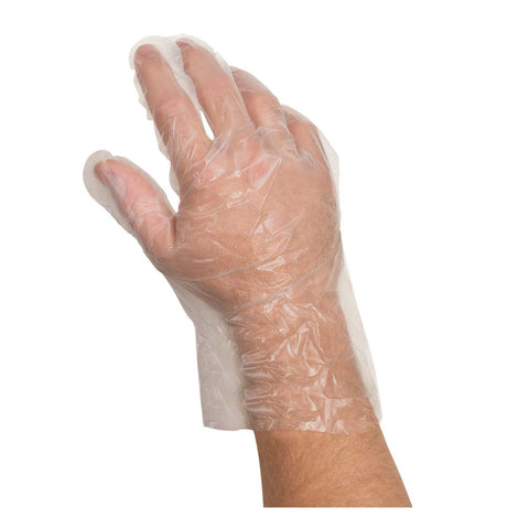 Handgards Embossed Poly Clear Extra Large Disposable Gloves -- 1000 per case.