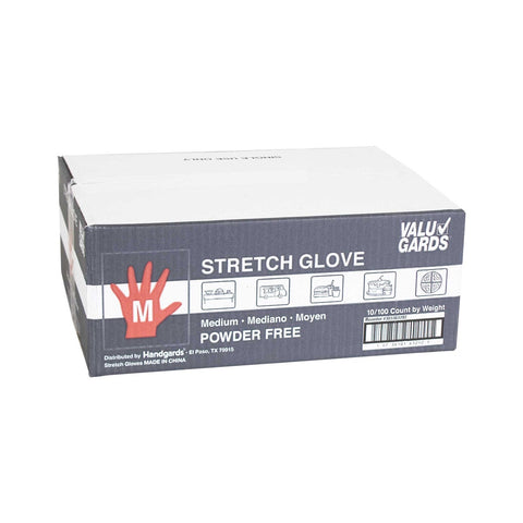 HandGards ValuGards Stretch Poly Clear Disposable Medium Glove -- 1000 per case.