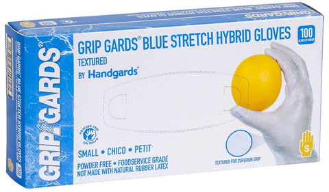 Grip Gards Blue Small Stretch Hybrid Gloves, 100 count per pack -- 10 per case.