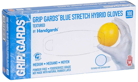 Grip Gards Blue Medium Stretch Hybrid Gloves, 100 count per pack -- 10 per case.