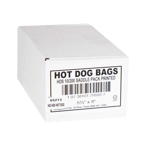 Bag (TuffGardsÂ® Hot Dog, Subs, Burrito Bags) Clear Hot Dog Print, 5.25X10 --- 2000 Count