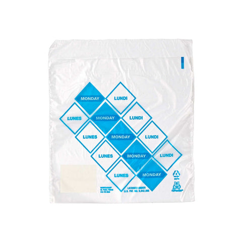 Bag (TuffGardsÂ® Pre-Portioning Bags) Clear Monday, Preportioned 6.5 X 7 --- 2000 Count [7days 7 colors]