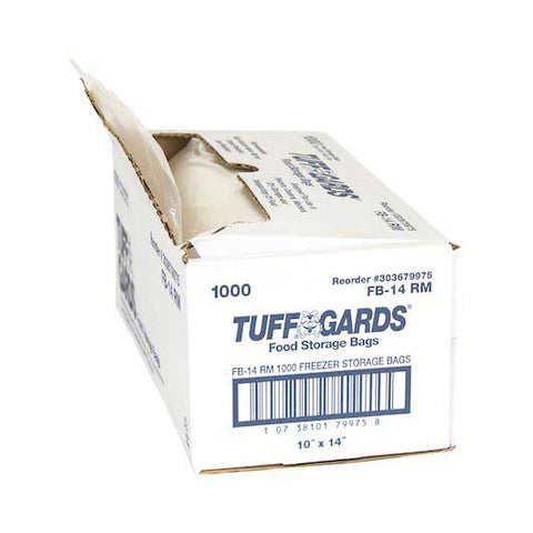Handgards Tuffgards Tie Closure Clear High Density Roll Pack Freezer Storage Bag, 10 x 14 inch -- 1000 per case