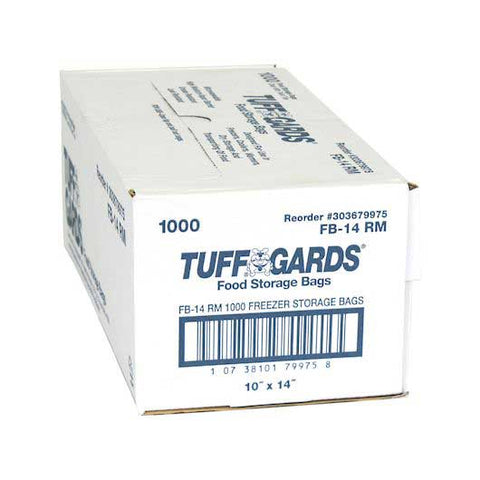 Handgards Tuffgards Tie Closure Clear High Density Roll Pack Freezer Storage Bag, 10 x 14 inch -- 1000 per case