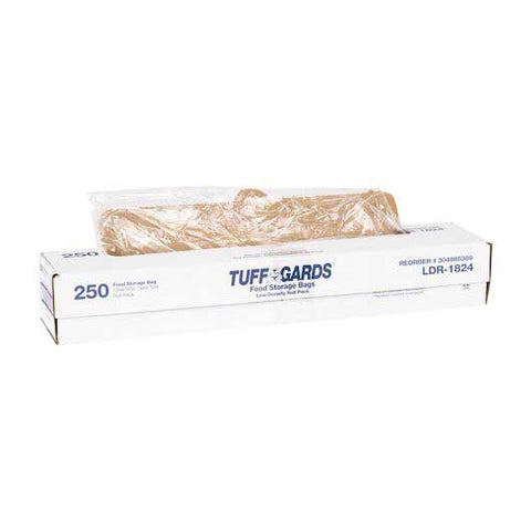 Handgards Tuffgards Low Density Food Storage Bags Roll Pack, 18 x 24 Inch -- 250 per case