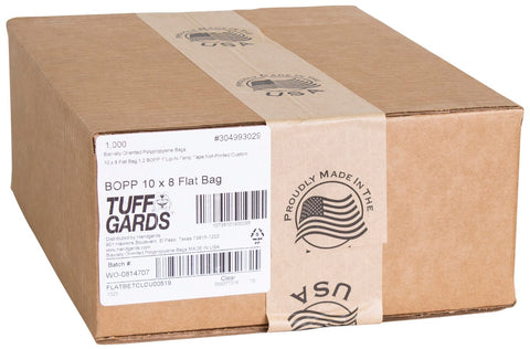 Handgards Tuffgards High Clarity Polypropylene Flat Stack Adhesive Strip Sealable Food Storage Bag, 10 x 8 inch -- 1000 per case