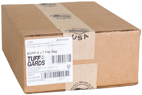 Handgards Tuffgards High Clarity Polypropylene Flat Stack Adhesive Strip Sealable Food Storage Bag, 9 x 7 inch -- 1000 per case