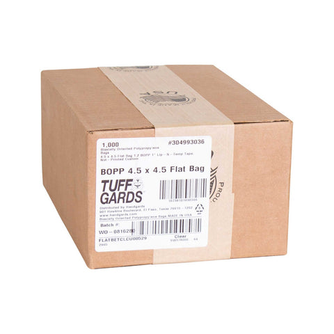 Handgards Tuffgards High Clarity Polypropylene Flat Stack Adhesive Strip Sealable Food Storage Bag, 4.5 x 4.5 inch -- 1000 per case