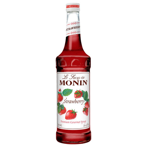 Monin Glass Strawberry Flavor Syrup, 750 Milliliter -- 12 Case