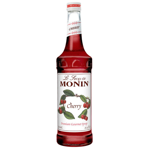 Monin Cherry Flavor Syrup Glass, 750 Milliliter -- 12 Case