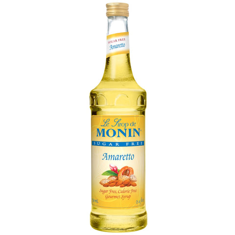 Monin Glass Amaretto Sugar Free Flavor Syrup, 750 Milliliter -- 12 Case