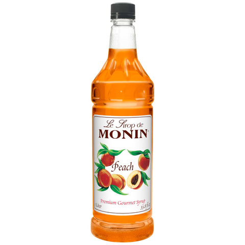 Monin Peach Flavor Syrup, 1 Liter -- 4 Case