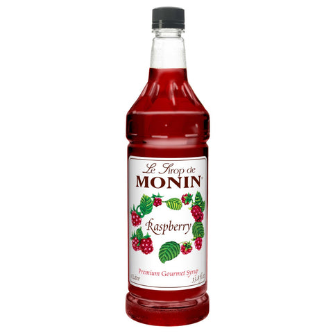 Monin Raspberry Flavor Syrup, 1 Liter -- 4 Case