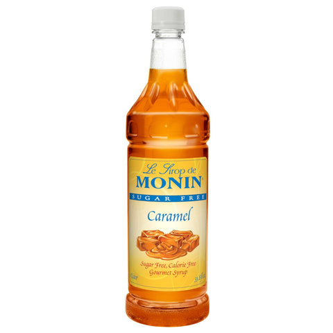 Monin Sugar Free Caramel Flavor Syrup, 1 Liter -- 4 per case.