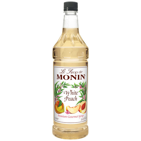 Monin White Peach Syrup, 1 Liter -- 4 per case.