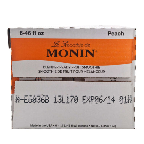 Monin Blender Ready Peach Fruit Smoothie Mix, 46 Ounce -- 6 per case.