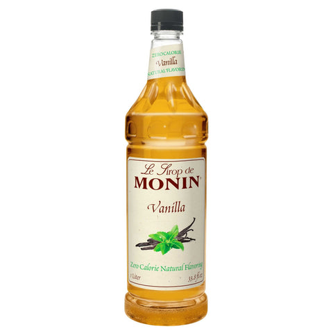 Monin Vanilla Zero Calorie Natural Flavoring, 1 Liter -- 4 per case.