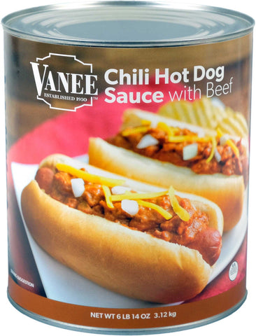 Vanee Chili Hot Dog Sauce - 110 oz. can, 6 per case