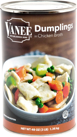 Vanee Foods Dumpling In Chicken Broth, 48 Ounce -- 12 per case.