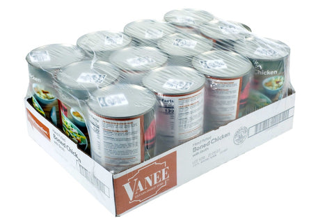 Vanee Cooked Boned Chicken with Broth Entree, 48 Ounce -- 12 Case