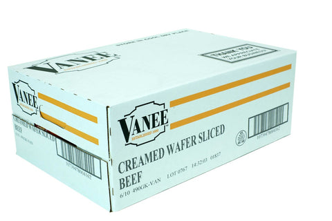 Vanee Foods Creamed Wafer Sliced Beef - Number 10 Can -- 6 per case.