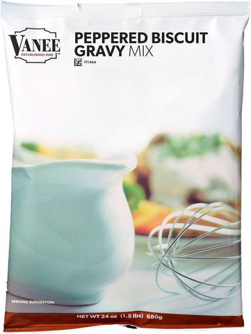 Vanee Foods Pepper Biscuit Gravy Mix, 24 Ounce -- 6 per case.