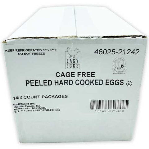 Easy Eggs Cage Free Peeled Hard Cooked Eggs - 2 count per pack -- 14 packs per case
