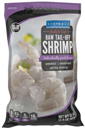 Seamazz 31/40 Tail Off Raw White Shrimp, 20 Pound