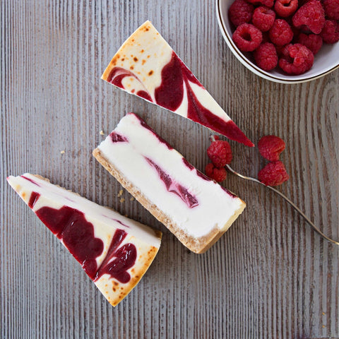 Sweet Street Raspberry White Chocolate Hand Fired Brulee Cheesecake, 14 Slice -- 2 per case.