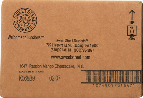 Sweet Street Passion Mango Cheesecake, 14 Slice -- 2 per case.