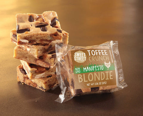 Sweet Street Individually Wrapped Toffee Crunch Manifesto Blondie, 3.6 Ounce -- 48 per case.