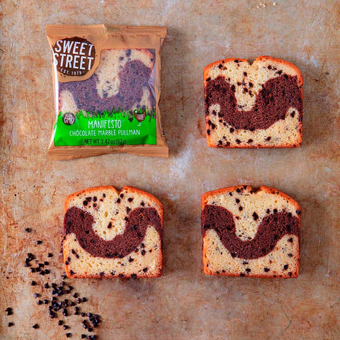 Sweet Street Manifesto Chocolate Marble Pullman Coffee Cake, 3.42 Ounce -- 32 per case