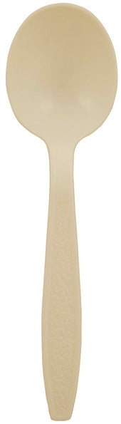 The Safety Zone Almond Heavy Weight Polystyrene Individually Wrapped Soup Spoon -- 1000 per case