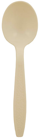 The Safety Zone Almond Heavy Weight Polystyrene Individually Wrapped Soup Spoon -- 1000 per case