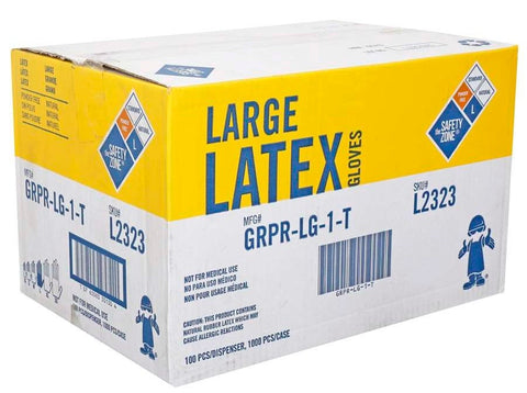 The Safety Zone Large 5 Millimeter Powder Free Latex Gloves -- 1000 per case