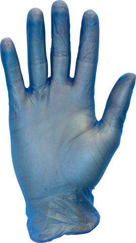 The Safety Zone Extra Large Blue Metal Detectable Powder Free Vinyl Gloves -- 1000 per case