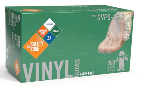 The Safety Zone Clear Medium Powder Free Vinyl Gloves -- 1000 per case