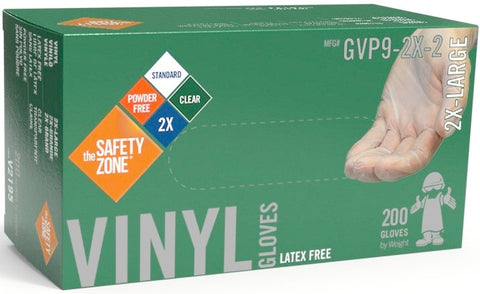 The Safety Zone Large Clear Powder Free Vinyl Gloves -- 1000 per case