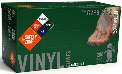 The Safety Zone Extra Large Clear Powder Free Vinyl Gloves -- 1000 per case