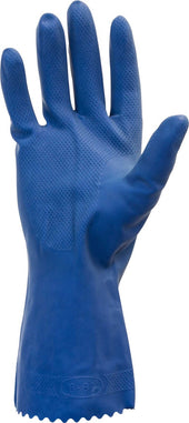 The Safety Zone Large 18 Mil Blue Unlined Latex Gloves - 1 pair per pack -- 120 packs per case