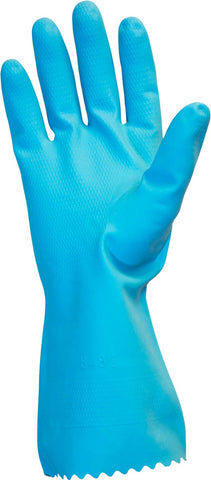 The Safety Zone Extra Large 18 Mil Blue Flock Lined Latex Gloves - 1 pair per pack -- 120 packs per case