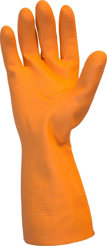 The Safety Zone Medium 28 Mil Orange Flock Lined Gloves - 1 pair per pack -- 120 packs per case