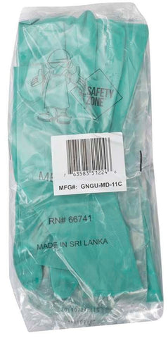 The Safety Zone Standard Green Medium Flock Lined Gloves - 1 pair per pack -- 144 packs per case