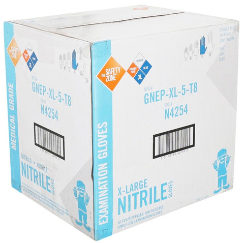 The Safety Zone Blue Extra Large Powder Free Gloves -- 500 per case