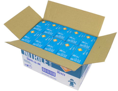 The Safety Zone Black 3.3 Mil Medium Powder Free Nitrile Gloves -- 1000 per case