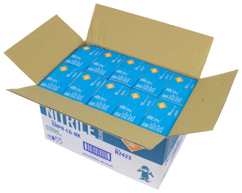 The Safety Zone Black 3.3 Mil Large Powder Free Nitrile Gloves -- 1000 per case
