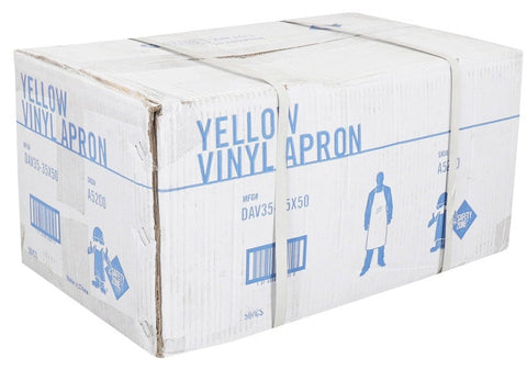 The Safety Zone Yellow Vinyl Apron, 35 x 50 inch -- 50 per case