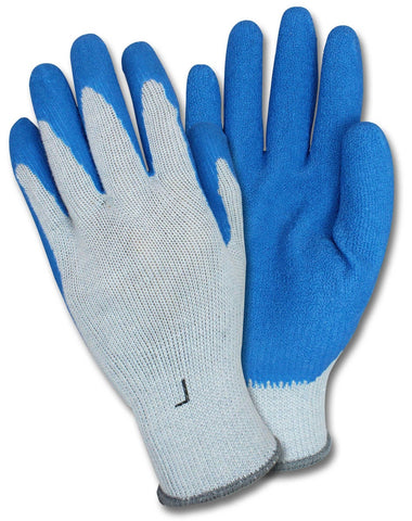 The Safety Zone Medium Premium Blue Latex Coated Gloves - 1 pair per pack -- 72 packs per case